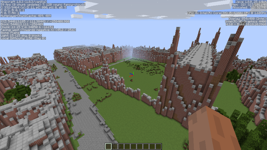 in game Minecraft view of King's Parade