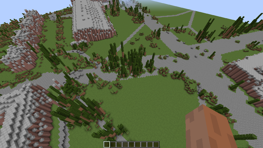 in game Minecraft view of Petersfield, Donkey Common