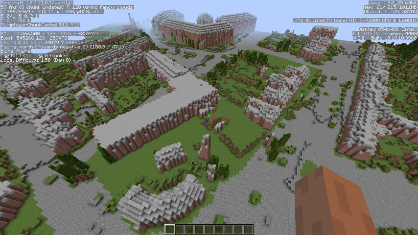 in game Minecraft view of the Mitchams Corner opportunity area